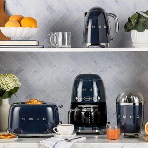 SMEG Navy Blue Kitchen Set (Toaster, Kettle & Coffee Maker) Retro Italian